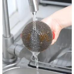Rengöringsmedel-Rostfritt stål rengöringsborste med silikonhandtag