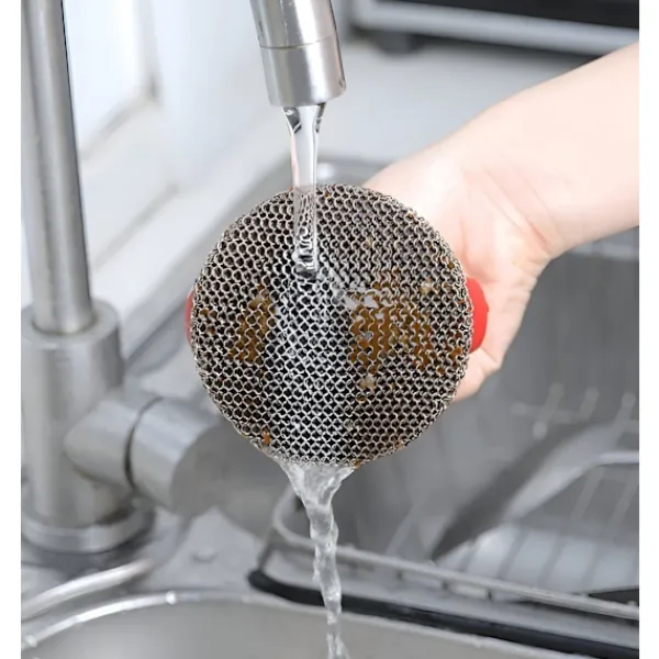 Rengöringsmedel-Rostfritt stål rengöringsborste med silikonhandtag