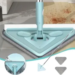 LBSS Städmoppar-Roterbara trianglar Dammmopp Slitstark arbetsbesparande städmopp för badrumskök