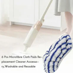 Städmoppar-Rowenta Clean&steam Zr005801 6 st Mikrofiberduk Tvättbara Ersättningsdynor Blue gray white