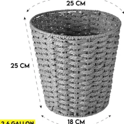 Soptunnor-Rund Papperskorg och Korg i Rotting - Skräpkorg för Sovrum, Badrum, Kontor eller Hem