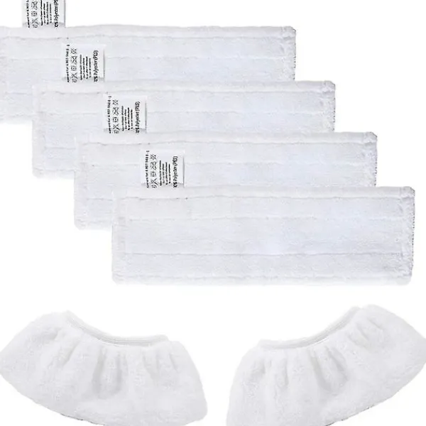 Städmoppar-Sats med 4 mikrofiberdukar ersättningsdukar och 2 mikrofiber