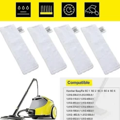 Städmoppar-Sats med 4 mikrofiberdukar ersättningsdukar och 2 mikrofiber