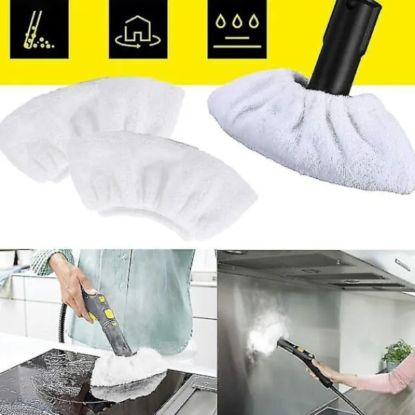 Städmoppar-Sats med 4 mikrofiberdukar ersättningsdukar och 2 mikrofiber