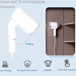 Ångtvättar-SBSGV Hem- och Resklädstrykare - 10 Sekunders Ultrasnabb Uppvärmning, Stark Ångutgång, Vikbar och Bärbar, 200ml Stor Kapacitet, 1200W för Kläder
