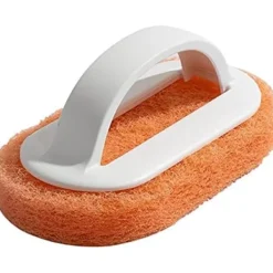 Svampar & Dukar-Set med 3 (2 orange + 1 blå) svamp tork kök borste disk borste pottvätt rengöringsborste dekontaminering vägg bad kakel borste svamp block