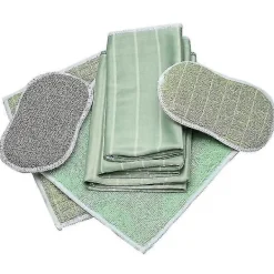 Svampar & Dukar-Set med 6 Bambu Mikrofiberdukar för Fönster Speglar Kakel Karosseri Mikrofiber Bambu Glas-jie