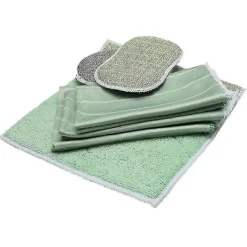 Svampar & Dukar-Set med 6 Bambu Mikrofiberdukar för Fönster Speglar Kakel Karosseri Mikrofiber Bambu Glas-jie