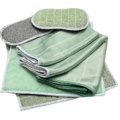 Svampar & Dukar-Set med 6 Bambu Mikrofiberdukar för Fönster Speglar Kakel Karosseri Mikrofiber Bambu Glas-jie