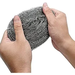 Svampar & Dukar-Set med 6 disktrasor i rostfritt stål för rengöring av disk - Kraftiga skursvampar i stålull för kök, badrum, ugn, kastruller och stekpannor