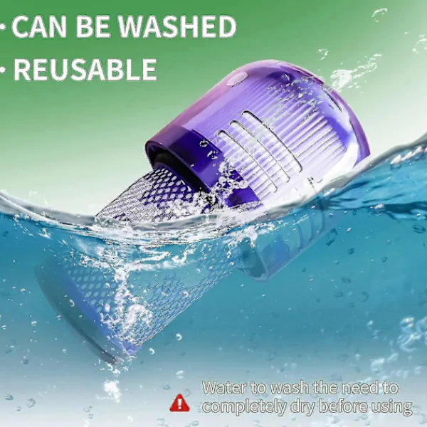 Dammsugare & Tillbehör-Set med 2 Dyson V12-filter, för Dyson V12 Slim Absolute filterdammsugare, för Dyson V12 filter tvättbara HEPA-tillbehör, Dyson V12 Sl bakre filter