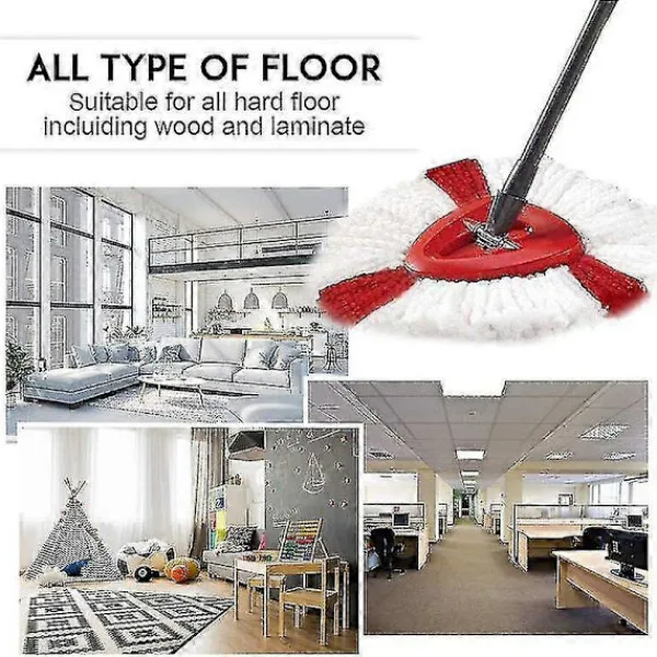 Städmoppar-Set med 4 Ersättningshuvuden för Vileda 2-i-1 Mopp, O-, Easywring och Clean Turbo