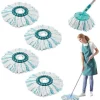 DAO Städmoppar-Set med 4 Ersättningshuvuden för Leifheit Clean Twist Disc Mop Micro Set, 2-Fiber System för Rund Golvmopp, Kompatibel med Leifheit Clean T [db]