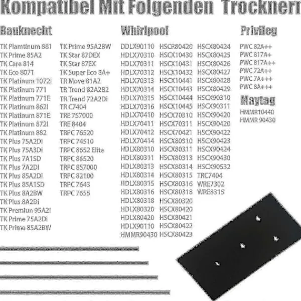 Torktumlare-Set med 4 filter för Bauknecht, Privileg, Whirlpool torktumlare med värmepump - Svampfiltermattor g2024174332