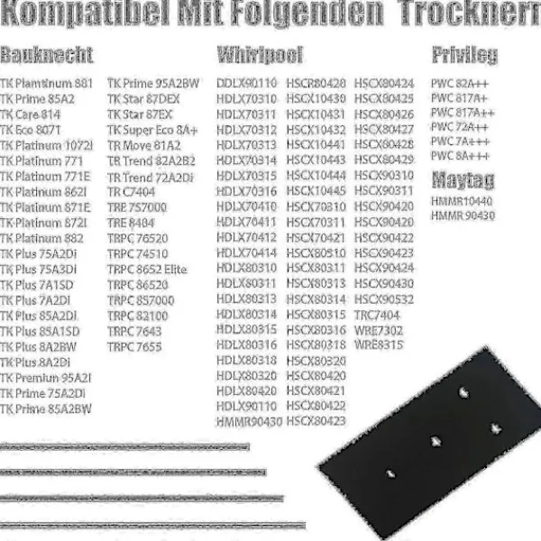 DAO Torktumlare-Set med 4 filter för Bauknecht, Privileg, Whirlpool torktumlare med värmepump - Svampfiltermattor [DB]