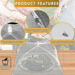 Skadedjur & Insekter-Set med 5 flugskydd & kakskydd hopfällbara - Kakskydd, kakskydd & matskydd med fruktflugnät - Perfekt flugavvisare, fruktflugavvisare &