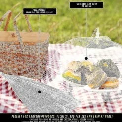 Skadedjur & Insekter-Set med 5 flugskydd & kakskydd hopfällbara - Kakskydd, kakskydd & matskydd med fruktflugnät - Perfekt flugavvisare, fruktflugavvisare &