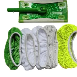 Städmoppar-Set med 10 golvmoppar, golvdukar, återanvändbara och tvättbara, moppöverdrag för optimal glidning, våt eller torr användning (vit fiber, 25,4 x 11,5 cm) | Fyndiq