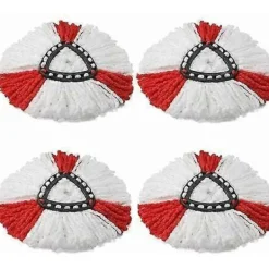 TrueNorth Städmoppar-Set med 4 mopphuvuden, 2-i-1 mikrofibermopphuvuden för Vileda Turbo Easy to Wring and Clean