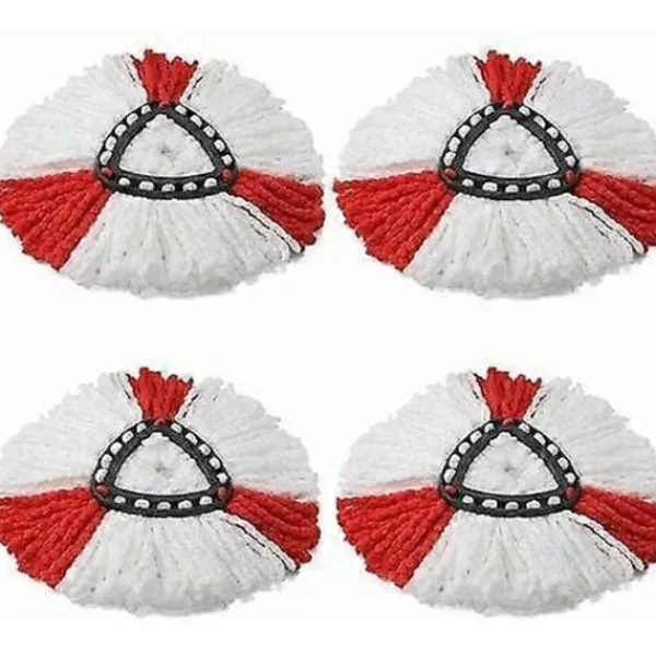 TrueNorth Städmoppar-Set med 4 mopphuvuden, 2-i-1 mikrofibermopphuvuden för Vileda Turbo Easy to Wring and Clean