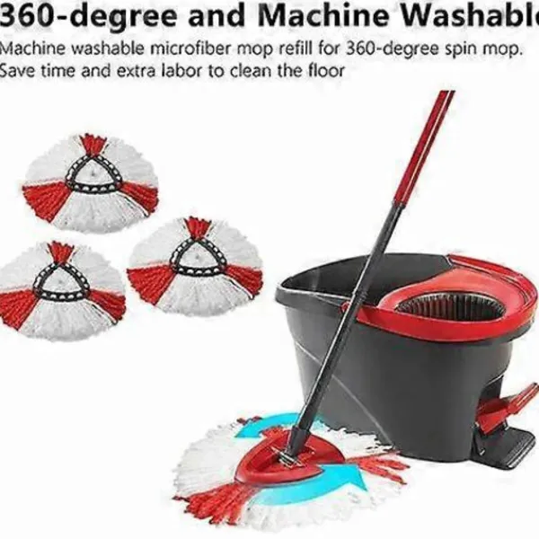 TrueNorth Städmoppar-Set med 4 mopphuvuden, 2-i-1 mikrofibermopphuvuden för Vileda Turbo Easy to Wring and Clean