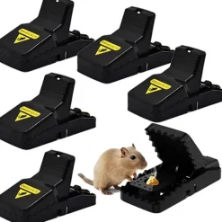 J-star Skadedjur & Insekter-Set med 6 professionella musfällor med snap-on musfällor, återanvändbara, inomhus och trädgårdsmusfällor