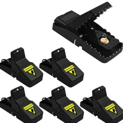 J-star Skadedjur & Insekter-Set med 6 professionella musfällor med snap-on musfällor, återanvändbara, inomhus och trädgårdsmusfällor