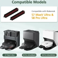 Dammsugare & Tillbehör-Set med 2 rengöringsborstar för Roborock S7 / S7 Pro Ultra / S7 MaxV Ultra, reservdelar för rengöringsborste för Roborock S8 Pro Ultra / G10s