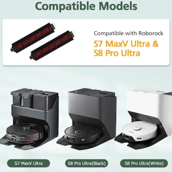 Dammsugare & Tillbehör-Set med 2 rengöringsborstar för Roborock S7 / S7 Pro Ultra / S7 MaxV Ultra, reservdelar för rengöringsborste för Roborock S8 Pro Ultra / G10s