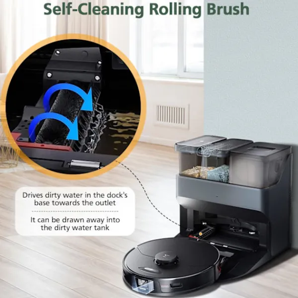 Dammsugare & Tillbehör-Set med 2 rengöringsborstar för Roborock S7 / S7 Pro Ultra / S7 MaxV Ultra, reservdelar för rengöringsborste för Roborock S8 Pro Ultra / G10s