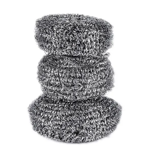 Svampar & Dukar-Set med 3 rostfria rengöringssvampar i rostfritt stål