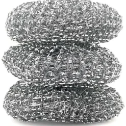 Svampar & Dukar-Set med 3 rostfria svampar för metallkrukor flerfärgade