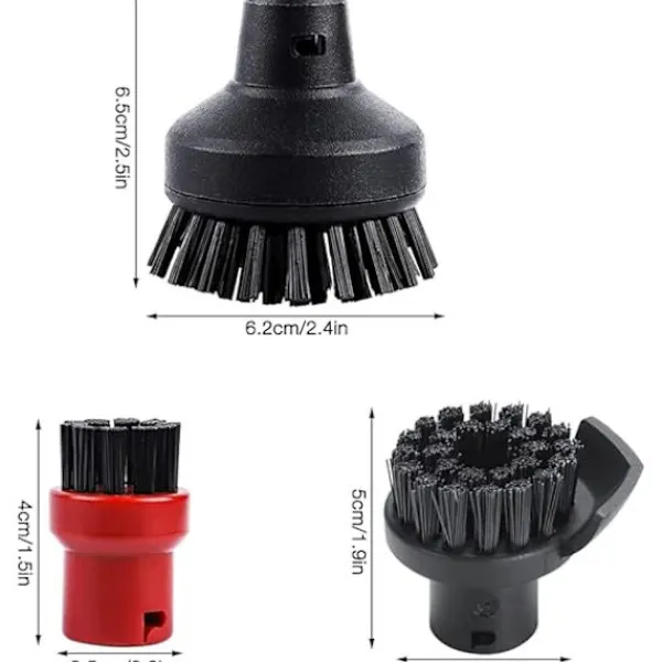 Dammsugare & Tillbehör-Set med 6 runda borstar för Kärcher ångtvätt SC1 SC2 SC3 SC4