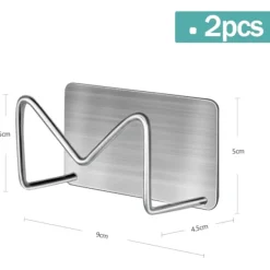 Svampar & Dukar-Set med 2 Självhäftande Svamphållare, 304 Rostfritt Stål Ki,ZQKLA