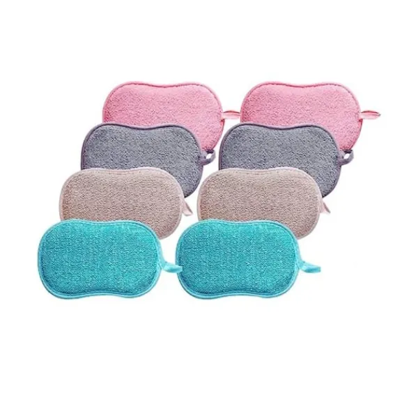Svampar & Dukar-Set med 8 tvättbara disktrasor i mikrofiber, perfekta för non-stick pannor