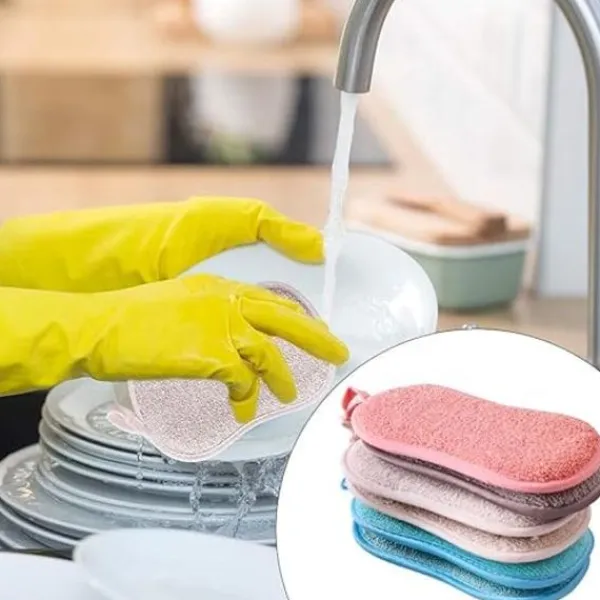 Svampar & Dukar-Set med 8 tvättbara disktrasor i mikrofiber, perfekta för non-stick pannor