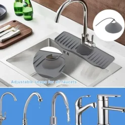 Hommy Svampar & Dukar-Silikon Kran Matta Kök För diskbänk svamp avlopp ställ justerbar vask matta kran stänk fångare badrum