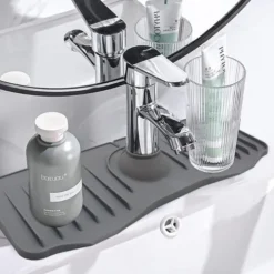 Hommy Svampar & Dukar-Silikon Kran Matta Kök För diskbänk svamp avlopp ställ justerbar vask matta kran stänk fångare badrum