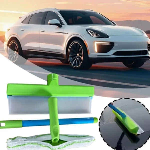GIFT OF G Fönsterrengöring-Silikon Vattenblad Rengöringsset Återanvändbara Glasrengöringsverktyg med Silikonskrapa Mikrofiber Skrubber för Professionell Bilvårdsfinish