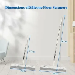 Städmoppar-Silikonskrapa för golv, avtagbar skrapa för vattenrengöring, skumborste för vattenrengöring, golvskrapa med gummiteleskophandtag Dusch