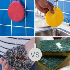 Svampar & Dukar-Silikonsvamp - 5-pack Flerfärgad Antibakteriell Köksvamp Rengöring för Köksredskap, Grönsaker, Frukter Livsmedelsgodkänd Silikonskrubb