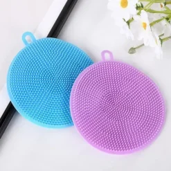 Svampar & Dukar-Silikonsvamp, antibakteriell, repfri diskborste, skrubbsvamp, grytunderlägg, mångsidiga svampar för rengöring av grönsaker, kök