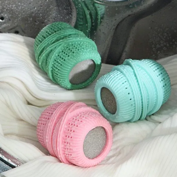 LBSS Tvättillbehör-Sköljmedel Ball Dispenser Återanvändbar mjuka kläder Tvättbollar för tvättmaskin