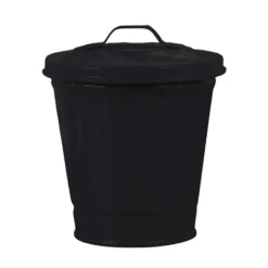 Soptunnor-Skrivbords papperskorg med lock, hinkform, läckagesäker skräpförvaring, belagd soptunna med stor öppning - dwdz One Size