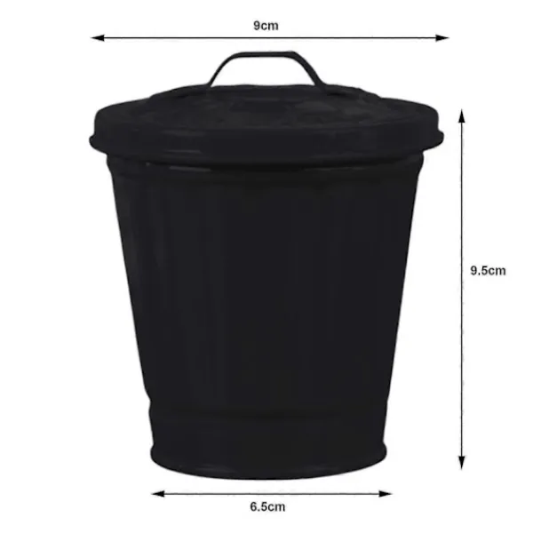 Soptunnor-Skrivbords papperskorg med lock, hinkform, läckagesäker skräpförvaring, belagd soptunna med stor öppning - dwdz One Size