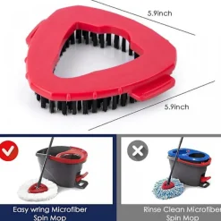 Städmoppar-Skrubbborste Kompatibel med O Cedar Spin Mop 1 Tank System, Triangelformad Golvskrubber Mopp Ersättningshuvud Bas För Easy Wring Mikrofiber Spin Mop | Fyndiq