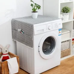 Tvättmaskiner-Skyddande överdrag för tvättmaskin Universal kylskåp Frontlast tvättmaskin torktumlare Vattentät Grå pilmönster 55 x 130cm