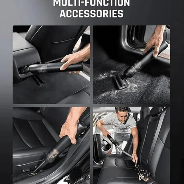 Dammsugare & Tillbehör-Sladdlös bildammsugare, 4-i-1 mini portabel dammsugare, hög effekt 19000Pa, svart sladdlös handdammsugare