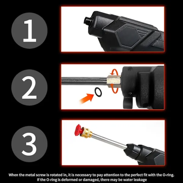 FJORD Städmaskiner-Sladdlös Högtryckstvätt 60Bar 300W Högeffekts Tvättmaskin med Uppladdningsbart Batteri 6in1 Munstycken fo AU