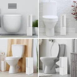 LBSS Soptunnor-Smal papperskorg med toalettborste Slittålig toalettborste för badrum